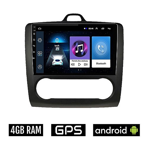 FORD FOCUS (2005 - 2011) *Με αυτόματο κλιματισμό Android οθόνη αυτοκίνητου 4GB με GPS WI-FI (ηχοσύστημα αφής 9" ιντσών OEM Youtube Playstore MP3 USB Radio Bluetooth Mirrorlink εργοστασιακή, 4x60W, AUX, μαύρο) FR338-4GB