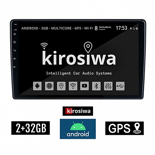 KIROSIWA 2+32GB CHEVROLET AVEO (2002 - 2011) Android οθόνη αυτοκίνητου 2GB με GPS WI-FI (ηχοσύστημα αφής 10" ιντσών OEM Youtube Playstore MP3 USB Radio Bluetooth Mirrorlink εργοστασιακή, 4x60W) JK-9266