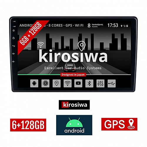 KIROSIWA 6+128GB CHEVROLET AVEO (2002 - 2011) Android οθόνη αυτοκίνητου 6GB με GPS WI-FI (ηχοσύστημα αφής 10" ιντσών OEM Youtube Playstore MP3 USB Radio Bluetooth Mirrorlink DSP Apple Carplay Android Auto 4G SIM card 4x60W) JK-9268
