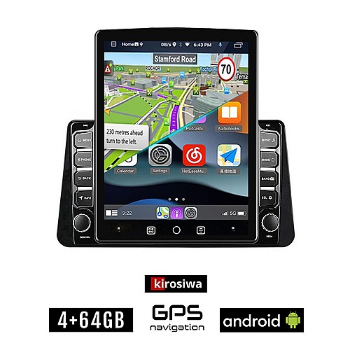 KIROSIWA NISSAN MICRA (μετά το 2017) Android οθόνη αυτοκίνητου 4GB με GPS WI-FI (ηχοσύστημα αφής 9.7" ιντσών OEM Youtube Playstore MP3 USB Radio 4+64GB Bluetooth Mirrorlink εργοστασιακή, 4x60W, AUX)