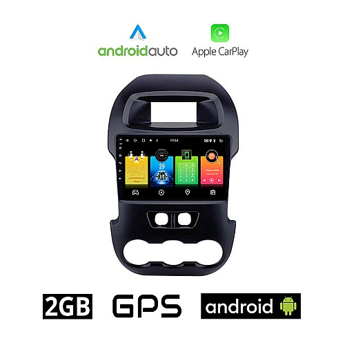 FORD RANGER 2011-2015 Android οθόνη αυτοκίνητου 2GB με GPS WI-FI (ηχοσύστημα αφής 9" ιντσών OEM Android Auto Apple Carplay Youtube Playstore MP3 USB Radio Bluetooth Mirrorlink εργοστασιακή, 4x60W, AUX)