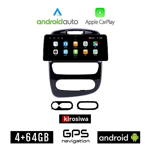 KIROSIWA RENAULT CLIO (μετά το 2016) Android οθόνη αυτοκίνητου 4GB (+64GB) με GPS WI-FI (ηχοσύστημα αφής 12.3" ιντσών OEM Android Auto Apple Carplay Youtube Playstore MP3 USB Radio Bluetooth Mirrorlink εργοστασιακή, 4x60W canbus 12,3 ιντσών)