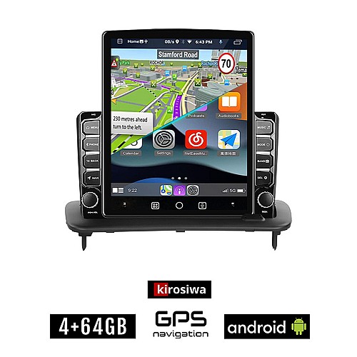 KIROSIWA VOLVO S40 (2004-2012) Android οθόνη αυτοκίνητου 4GB με GPS WI-FI (ηχοσύστημα αφής 9.7" ιντσών OEM Youtube Playstore MP3 USB Radio 4+64GB Bluetooth Mirrorlink  εργοστασιακή, 4x60W, AUX)