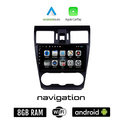 SUBARU IMPREZA (μετά το 2013) Android οθόνη αυτοκίνητου 8GB + 128GB με GPS WI-FI (ηχοσύστημα αφής 9" ιντσών OEM Android Auto Apple Carplay Youtube Playstore MP3 USB Radio Bluetooth Mirrorlink εργοστασιακή, 4x60W)