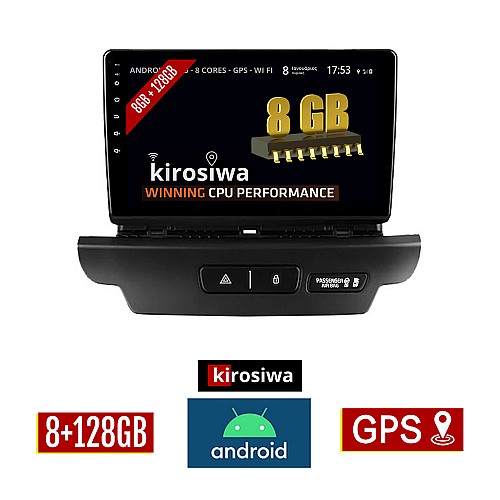 KIROSIWA 8GB + 128GB KIA CEED (2018 - 2022) Android οθόνη αυτοκίνητου με GPS WI-FI (ηχοσύστημα αφής 10" ιντσών Youtube Playstore MP3 USB Radio Bluetooth Mirrorlink DSP Apple Carplay Android Auto 4x60W, AUX)
