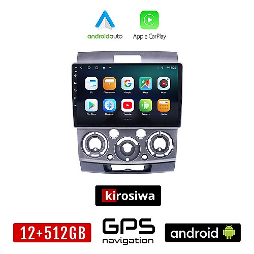 KIROSIWA MAZDA BT-50 (2006-2011) Android οθόνη αυτοκίνητου 12GB + 512GB με GPS WI-FI (ηχοσύστημα αφής 9" ιντσών OEM Android Auto Apple Carplay Youtube Playstore MP3 USB Radio Bluetooth Mirrorlink εργοστασιακή, 4x60W, AUX)