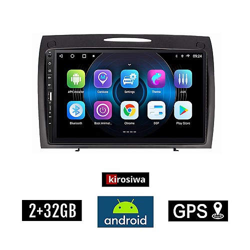 MERCEDES SLK R171 (2004 - 2010) Android οθόνη αυτοκίνητου 2GB με GPS WI-FI (ηχοσύστημα αφής 9" ιντσών Youtube Playstore MP3 USB Radio Bluetooth Mirrorlink εργοστασιακή, 4x60W, Benz)