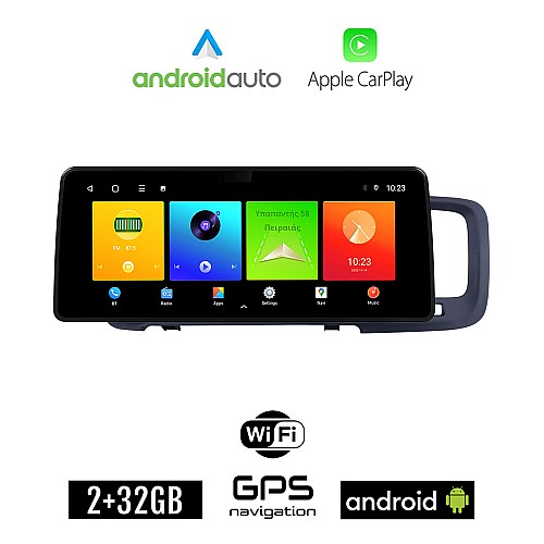 VOLVO S60 (2010 - 2018) Android οθόνη αυτοκίνητου 2GB (+32GB) με GPS WI-FI (ηχοσύστημα αφής 12.3" ιντσών OEM Android Auto Apple Carplay Youtube Playstore MP3 USB Radio Bluetooth Mirrorlink εργοστασιακή, 4x60W canbus 12,3 ιντσών)