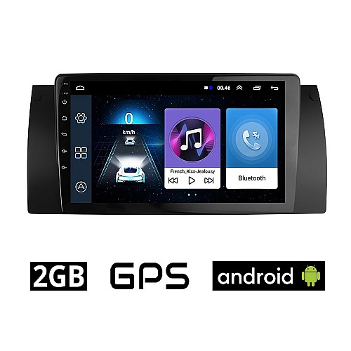 BMW E39 (1997 - 2005) Android οθόνη αυτοκίνητου 2GB με GPS WI-FI (ηχοσύστημα αφής 9" ιντσών OEM Σειρά 5 Youtube Playstore MP3 USB Radio Bluetooth Mirrorlink Ε39 εργοστασιακή, 4x60W, AUX) BM02-2GB