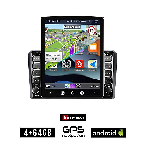 KIROSIWA PEUGEOT 308 (μετά το 2013) Android οθόνη αυτοκίνητου 4GB με GPS WI-FI (ηχοσύστημα αφής 9.7" ιντσών OEM Youtube Playstore MP3 USB Radio 4+64GB Bluetooth Mirrorlink εργοστασιακή, 4x60W, AUX)