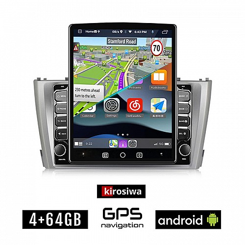 KIROSIWA TOYOTA AVENSIS (2009 - 2016) Android οθόνη αυτοκίνητου 4GB με GPS WI-FI (ηχοσύστημα αφής 9.7" ιντσών OEM Youtube Playstore MP3 USB Radio 4+64GB Bluetooth Mirrorlink εργοστασιακή, AUX, 4x60W)