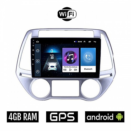 HYUNDAI i20 (2008 - 2013) *με αυτόματο κλιματισμό Android οθόνη αυτοκίνητου 4GB με GPS WI-FI (ηχοσύστημα αφής 9" ιντσών OEM Youtube Playstore MP3 USB Radio Bluetooth εργοστασιακή, 4x60W)