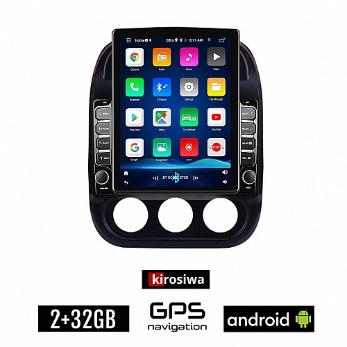 KIROSIWA JEEP PATRIOT (2006 - 2016) Android οθόνη αυτοκίνητου 2GB με GPS WI-FI (ηχοσύστημα αφής 9.7" ιντσών OEM Youtube Playstore MP3 USB Radio Bluetooth Mirrorlink εργοστασιακή, 4x60W, AUX)