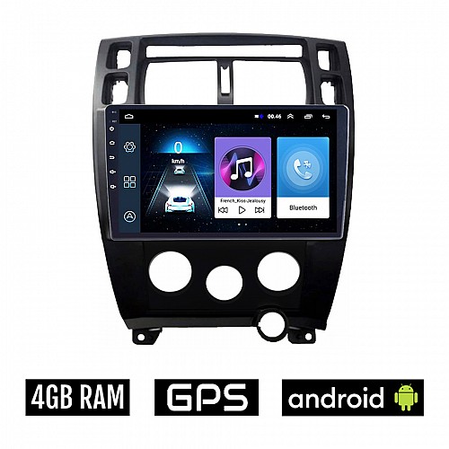 HYUNDAI TUCSON (2004 - 2010) A/C Android οθόνη αυτοκίνητου 4GB με GPS WI-FI (ηχοσύστημα αφής 10" ιντσών OEM Youtube Playstore MP3 USB Radio Bluetooth εργοστασιακή, 4x60W, AUX, μαύρο)