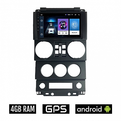 JEEP WRANGLER (2006 - 2011) Android οθόνη αυτοκίνητου 4GB με GPS WI-FI (ηχοσύστημα αφής 9" ιντσών OEM Youtube Playstore MP3 USB Radio Bluetooth Mirrorlink εργοστασιακή, 4x60W, AUX) JE83-4GB