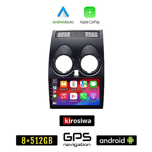 KIROSIWA NISSAN QASHQAI (2006 - 2013) Android οθόνη αυτοκίνητου 8GB + 256GB με GPS WI-FI (ηχοσύστημα αφής 9" ιντσών OEM Android Auto Apple Carplay Youtube Playstore MP3 USB Radio Bluetooth Mirrorlink εργοστασιακή, 4x60W, AUX)