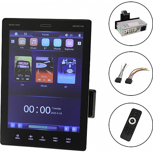 Ηχοσύστημα αυτοκινήτου ρυθμιζόμενη καθ' ύψος 1DIN Bluetooth με TFT HD οθόνη αφής 9.5" MP5 USB AUX FM TF 1 DIN card 4x60W MirrorLink 9510