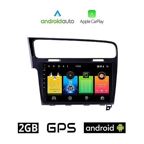 VOLKSWAGEN VW GOLF 7 (μετά το 2013) Android οθόνη αυτοκίνητου 2GB με GPS WI-FI (ηχοσύστημα αφής 10" ιντσών OEM Android Auto Apple Carplay Youtube Playstore MP3 USB Radio Bluetooth Mirrorlink, 4x60W, μαύρο)