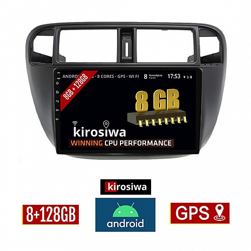 KIROSIWA 8GB + 128GB HONDA CIVIC (1996 - 2000) Android οθόνη αυτοκίνητου με GPS WI-FI (ηχοσύστημα αφής 9" ιντσών OEM Youtube Playstore MP3 USB Radio Bluetooth Mirrorlink DSP Apple Carplay Android Auto 4G Sim Card 4x60W, AUX) TR-748