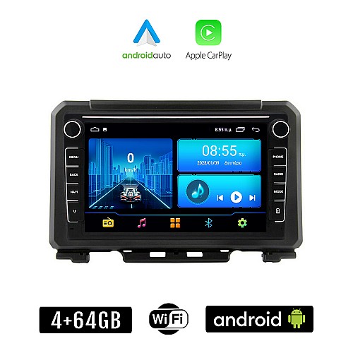 SUZUKI JIMNY (μετά το 2018) Android οθόνη αυτοκίνητου 4+64GB με GPS WI-FI (ηχοσύστημα αφής 8" ιντσών 4GB CarPlay Android Auto Car Play Youtube Playstore MP3 USB Radio Bluetooth Mirrorlink εργοστασιακή, Navi, 4x60W)