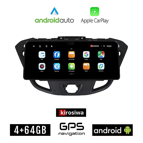 KIROSIWA FORD TRANSIT CUSTOM (μετά το 2013) Android οθόνη αυτοκίνητου 4GB (+64GB) με GPS WI-FI (ηχοσύστημα αφής 12.3" ιντσών OEM Android Auto Apple Carplay Youtube Playstore MP3 USB Radio Bluetooth Mirrorlink εργοστασιακή, 4x60W canbus 12,3 ιντσών)