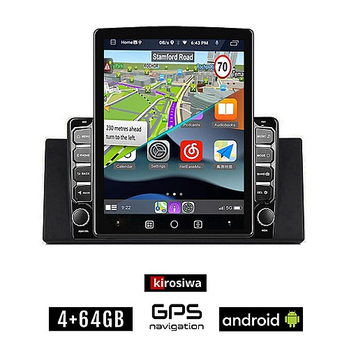 KIROSIWA BMW X5 E53 (1999 - 2006) Android οθόνη αυτοκίνητου 4GB με GPS WI-FI (ηχοσύστημα αφής 9.7" ιντσών OEM Youtube Playstore MP3 USB Radio 4+64GB Bluetooth Mirrorlink Χ5 (Ε53) εργοστασιακή, 4x60W, AUX)