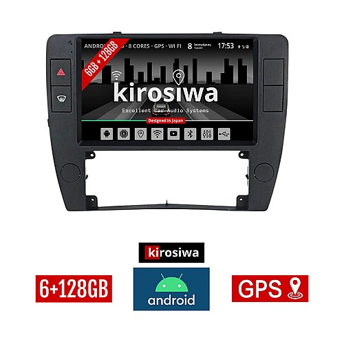 KIROSIWA 6+128GB VOLKSWAGEN PASSAT (2000 - 2005) Android οθόνη αυτοκίνητου 6GB με GPS WI-FI (ηχοσύστημα αφής 9" ιντσών Youtube Playstore MP3 USB Radio Bluetooth Mirrorlink VW DSP Apple Carplay Android Auto 4x60W, AUX)