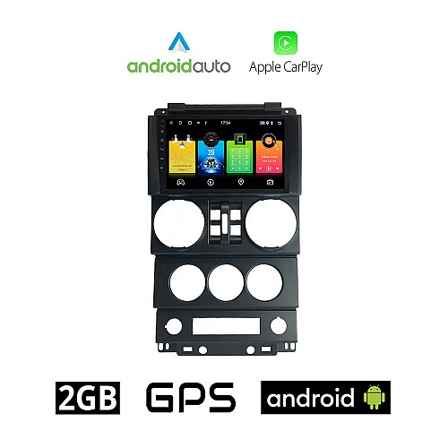 JEEP WRANGLER (2006 - 2011) Android οθόνη αυτοκίνητου 2GB με GPS WI-FI (ηχοσύστημα αφής 9" ιντσών OEM Android Auto Apple Carplay Youtube Playstore MP3 USB Radio Bluetooth Mirrorlink εργοστασιακή 4x60W, AUX)