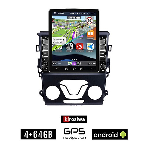 KIROSIWA FORD MONDEO (μετά το 2013) Android οθόνη αυτοκίνητου 4GB με GPS WI-FI (ηχοσύστημα αφής 9.7" ιντσών OEM Youtube Playstore MP3 USB Radio 4+64GB Bluetooth Mirrorlink εργοστασιακή, 4x60W, AUX)