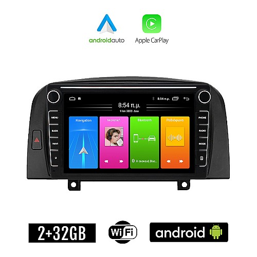 HYUNDAI SONATA 2006-2009 Android οθόνη αυτοκίνητου 2GB με GPS WI-FI (ηχοσύστημα αφής 8" ιντσών Apple CarPlay Android Auto Car Play Youtube Playstore MP3 USB Radio Bluetooth Mirrorlink εργοστασιακή, 4x60W, Navi)