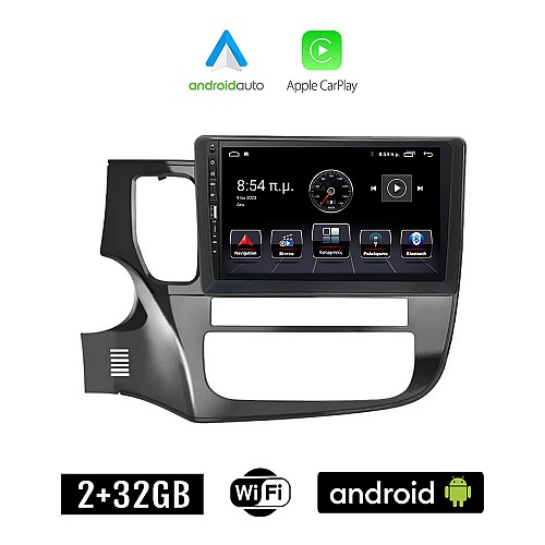 MITSUBISHI OUTLANDER (μετά το 2013) Android οθόνη αυτοκίνητου 2+32GB με GPS WI-FI (ηχοσύστημα αφής 9" ιντσών Apple CarPlay Android Auto 2GB Car Play Youtube Playstore MP3 USB Radio Bluetooth Mirrorlink εργοστασιακή, 4x60W, Navi, μαύρο)