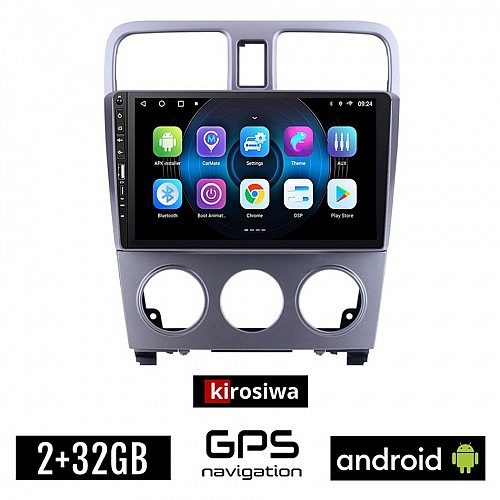 SUBARU IMPREZA (2002-2008) Android οθόνη αυτοκίνητου 2GB με GPS WI-FI (ηχοσύστημα αφής 9" ιντσών OEM Youtube Playstore MP3 USB Radio Bluetooth Mirrorlink εργοστασιακή, 4x60W, Navi) WR7078355