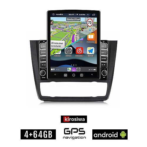KIROSIWA BMW E81 (E82, E87, E88) 2004 - 2013 Android οθόνη αυτοκίνητου 4GB με GPS WI-FI (E81, E82, E87, E88 ηχοσύστημα αφής 9.7" ιντσών OEM Youtube Playstore MP3 USB Radio 4+64GB Bluetooth εργοστασιακή 4x60W)