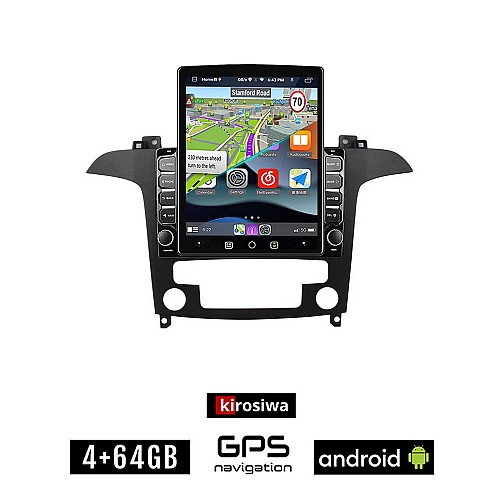 KIROSIWA FORD S-MAX 2006 - 2014 (με αυτόματο κλιματισμό) Android οθόνη αυτοκίνητου 4GB με GPS WI-FI (ηχοσύστημα αφής 9.7" ιντσών OEM Youtube Playstore MP3 USB Radio 4+64GB Bluetooth Mirrorlink εργοστασιακή 4x60W)