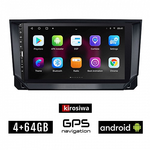 SEAT IBIZA (μετά το 2018) Android οθόνη αυτοκίνητου 4GB με GPS WI-FI (ηχοσύστημα αφής 9" ιντσών OEM Youtube Playstore MP3 USB Radio Bluetooth Mirrorlink εργοστασιακή, 4x60W, Navi)