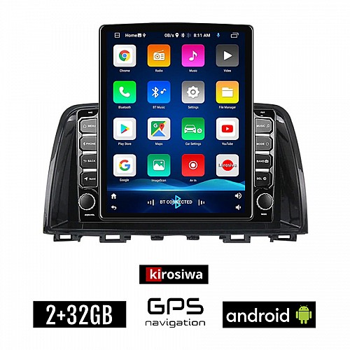KIROSIWA MAZDA 6 (2012-2017) Android οθόνη αυτοκίνητου 2GB με GPS WI-FI (ηχοσύστημα αφής 9.7" ιντσών OEM Youtube Playstore MP3 USB Radio Bluetooth Mirrorlink εργοστασιακή, 4x60W, AUX)