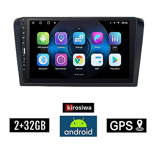 MAZDA 3 (2003 - 2008) Android οθόνη αυτοκίνητου 2GB με GPS WI-FI (ηχοσύστημα αφής 9" ιντσών OEM Youtube Playstore MP3 USB Radio Bluetooth Mirrorlink εργοστασιακή, 4x60W, Navi) WR7078198