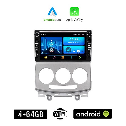 MAZDA 5 (2004 - 2010) Android οθόνη αυτοκίνητου 4+64GB με GPS WI-FI (ηχοσύστημα αφής 8" ιντσών 4GB CarPlay Android Auto Car Play Youtube Playstore MP3 USB Radio Bluetooth Mirrorlink εργοστασιακή, 4x60W, Navi)