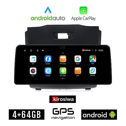 KIROSIWA ISUZU D-MAX (2012 - 2020) Android οθόνη αυτοκίνητου 4GB (+64GB) με GPS WI-FI (ηχοσύστημα αφής 12.3" ιντσών OEM Android Auto Apple Carplay Youtube Playstore MP3 USB Radio Bluetooth Mirrorlink εργοστασιακή, 4x60W canbus 12,3 ιντσών)