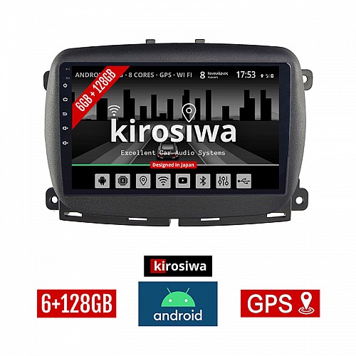 KIROSIWA 6+128GB FIAT 500 (μετά το 2016) Android οθόνη αυτοκίνητου 6GB με GPS WI-FI (ηχοσύστημα αφής 9" ιντσών Youtube Playstore MP3 USB Radio Bluetooth Mirrorlink DSP Apple Carplay Android Auto 4G SIM card 4x60W, AUX)