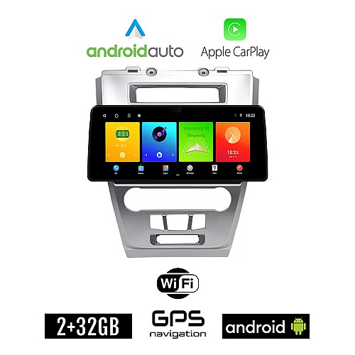 FORD FUSION 2012-2017 Android οθόνη αυτοκίνητου 2GB (+32GB) με GPS WI-FI (ηχοσύστημα αφής 12.3" ιντσών OEM Android Auto Apple Carplay Youtube Playstore MP3 USB Radio Bluetooth Mirrorlink εργοστασιακή, 4x60W)