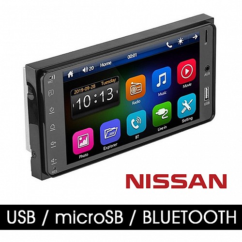 Οθόνη NISSAN NOTE (2014-2018) αφής 7" ιντσών αυτοκινήτου (USB, Bluetooth, MP3, MP5, multimedia, ηχοσύστημα, εργοστασιακού τύπου, Mirrorlink, 4x60W)