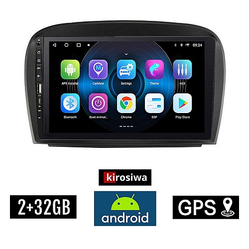 MERCEDES SL (R230) 2006-2012 Android οθόνη αυτοκίνητου 2GB με GPS WI-FI (ηχοσύστημα αφής 9" ιντσών OEM Youtube Playstore MP3 USB Radio Bluetooth Mirrorlink εργοστασιακή, 4x60W, Benz) WR7078236