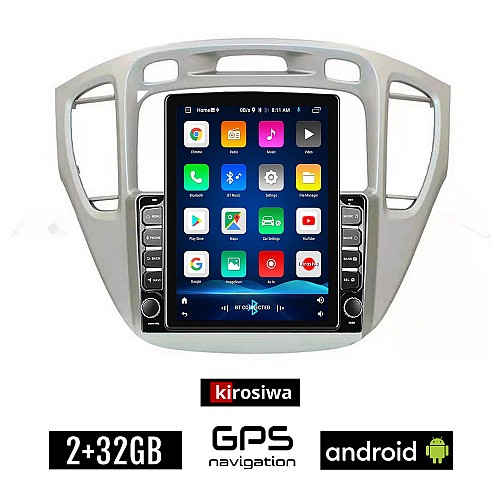 KIROSIWA TOYOTA HIGHLANDER (2002 - 2009) Android οθόνη αυτοκίνητου 2GB με GPS WI-FI (ηχοσύστημα αφής 9.7" ιντσών OEM Youtube Playstore MP3 USB Radio Bluetooth Mirrorlink εργοστασιακή 4x60W, AUX)