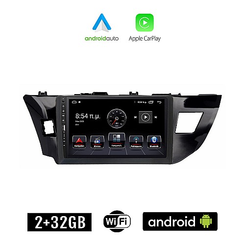 TOYOTA COROLLA (2013 - 2016) Android οθόνη αυτοκίνητου 2+32GB με GPS WI-FI (ηχοσύστημα αφής 9" ιντσών Apple CarPlay Android Auto 2GB Car Play Youtube Playstore MP3 USB Radio Bluetooth Mirrorlink εργοστασιακή, 4x60W, Navi)