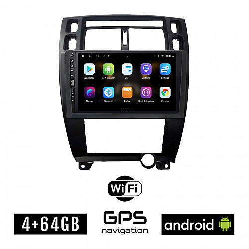 HYUNDAI TUCSON (2004 - 2010) Android οθόνη αυτοκίνητου 4GB με GPS WI-FI (ηχοσύστημα αφής 9" ιντσών OEM Youtube Playstore MP3 USB Radio Bluetooth Mirrorlink εργοστασιακή, 4x60W, Navi, μαύρο)
