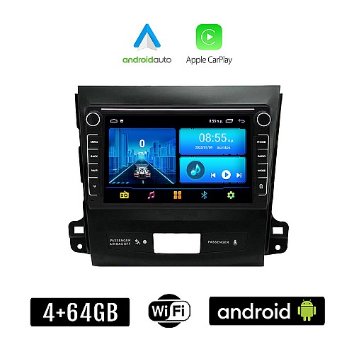 PEUGEOT 4007 (2006-2012) Android οθόνη αυτοκίνητου 4+64GB με GPS WI-FI (ηχοσύστημα αφής 8" ιντσών 4GB CarPlay Android Auto Car Play Youtube Playstore MP3 USB Radio Bluetooth Mirrorlink εργοστασιακή, 4x60W, Navi)