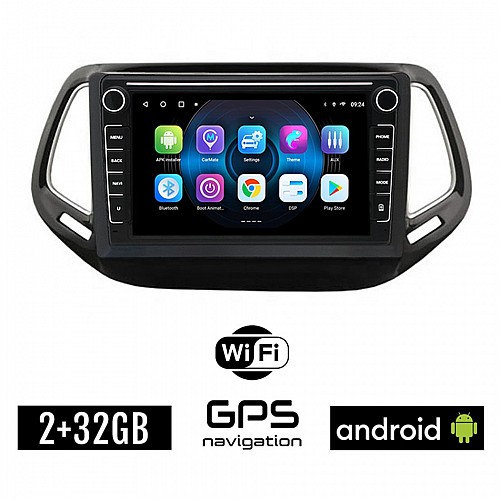 JEEP COMPASS (μετά το 2017) Android οθόνη αυτοκίνητου 2GB με GPS WI-FI (ηχοσύστημα αφής 8" ιντσών OEM Youtube Playstore MP3 USB Radio Bluetooth Mirrorlink εργοστασιακή, 4x60W, Navi)