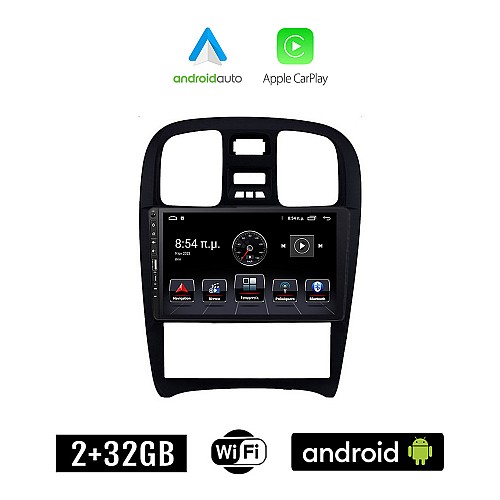 HYUNDAI SONATA 2000-2006 Android οθόνη αυτοκίνητου 2+32GB με GPS WI-FI (ηχοσύστημα αφής 9" ιντσών Apple CarPlay Android Auto 2GB Car Play Youtube Playstore MP3 USB Radio Bluetooth Mirrorlink εργοστασιακή, 4x60W, Navi)