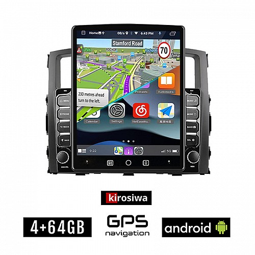 KIROSIWA MITSUBISHI PAJERO (2006 - 2013) Android οθόνη αυτοκίνητου 4GB με GPS WI-FI (ηχοσύστημα αφής 9.7" ιντσών OEM Youtube Playstore MP3 USB Radio 4+64GB Bluetooth Mirrorlink εργοστασιακή, 4x60W, AUX)